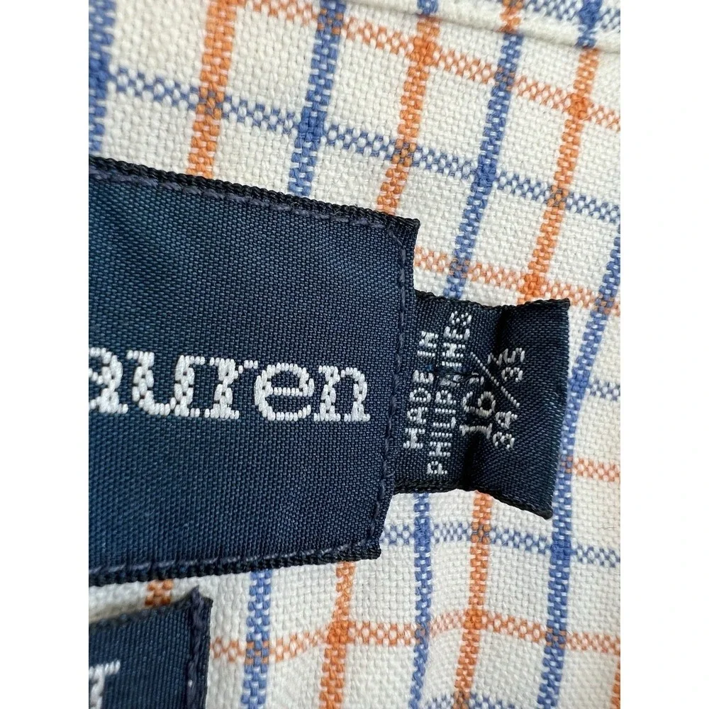 Polo Ralph‎ Lauren Shirt Mens 16.5 Classic Fit Tattersall Check Flesh Pony